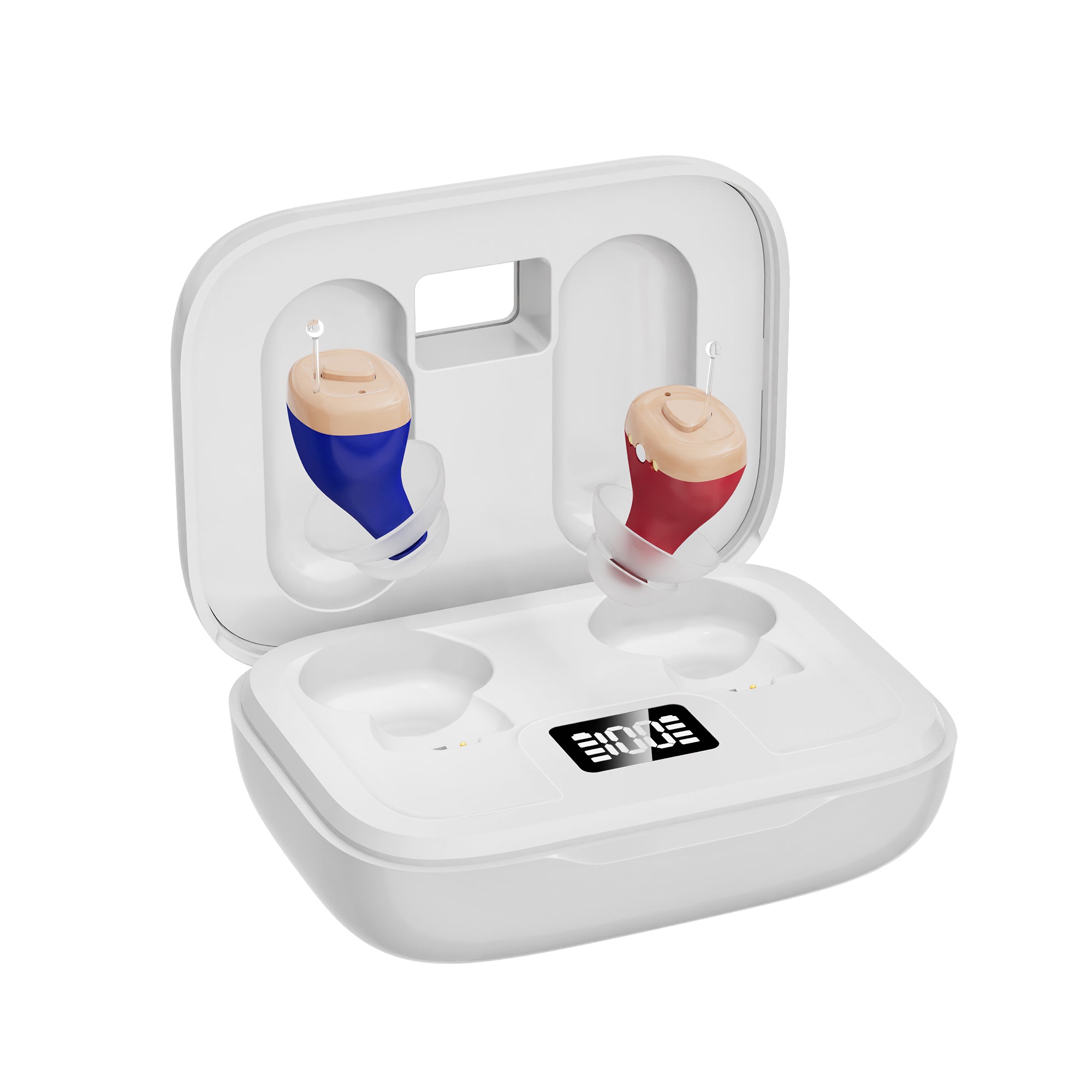 Invisible Rechargeable In-Ear Hearing Aids with Noise Reduction & Magnetic Charging