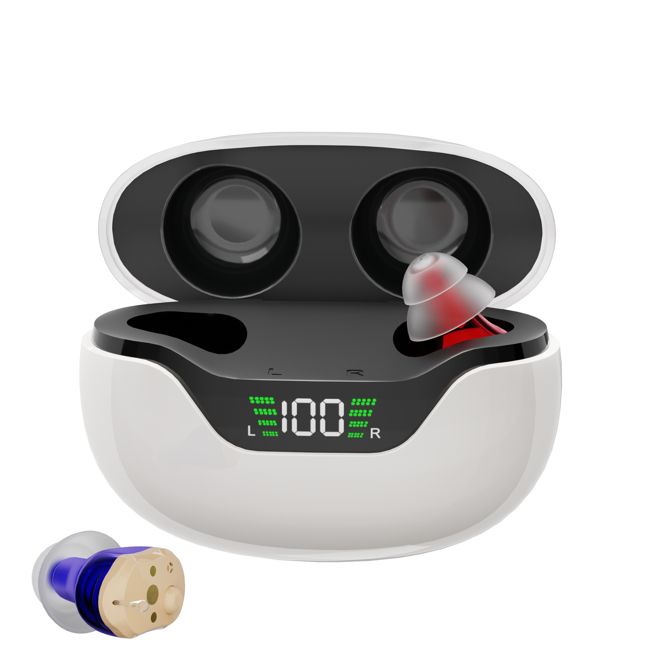 MiniCIC Pro Rechargeable Hearing Aids with LED Charging Case