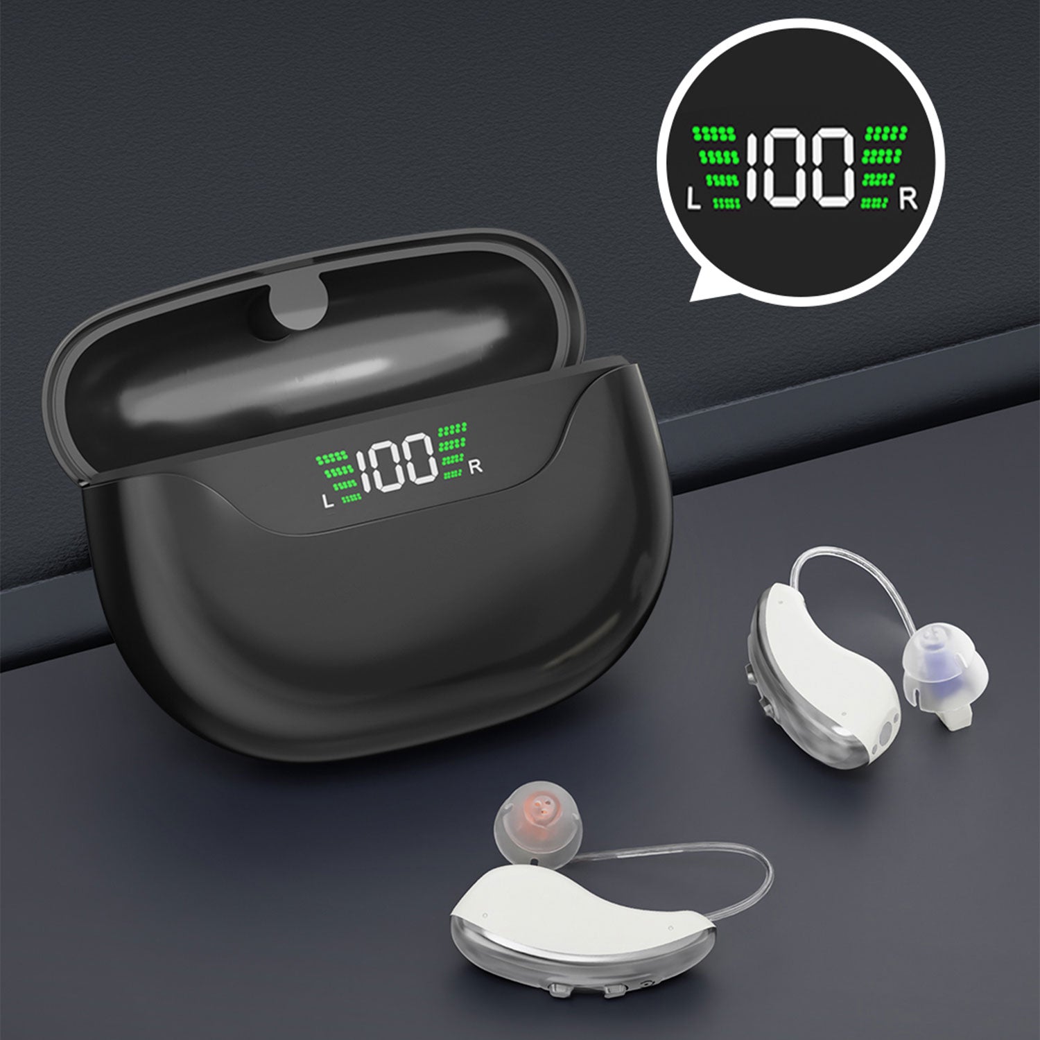 UVShield BTE Hearing Aids with UV Charging Case