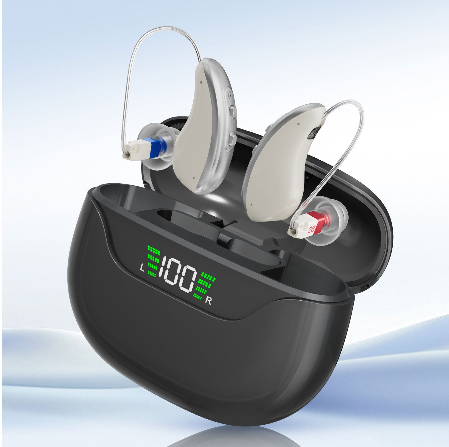 UVShield BTE Hearing Aids with UV Charging Case