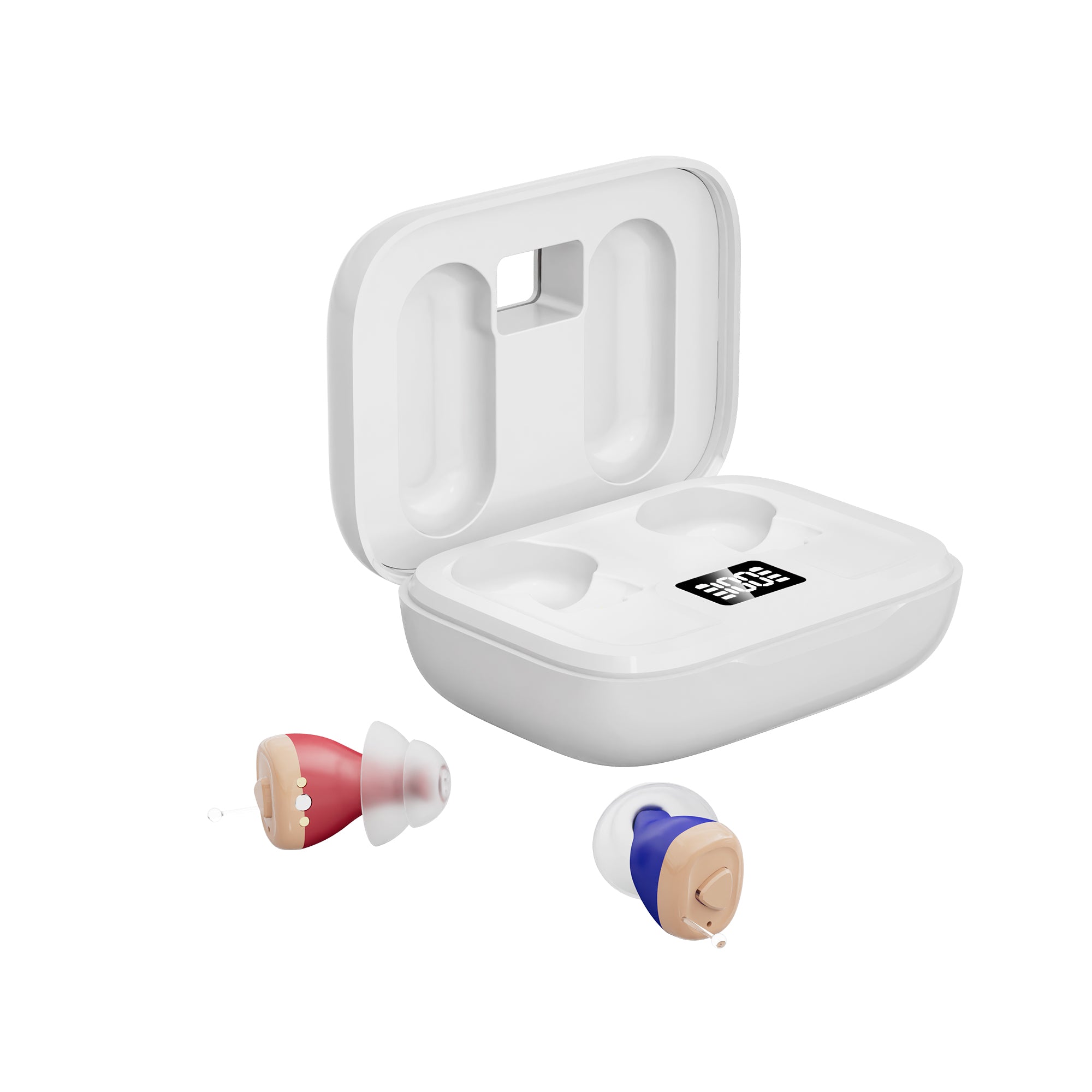 Invisible Rechargeable In-Ear Hearing Aids with Noise Reduction & Magnetic Charging
