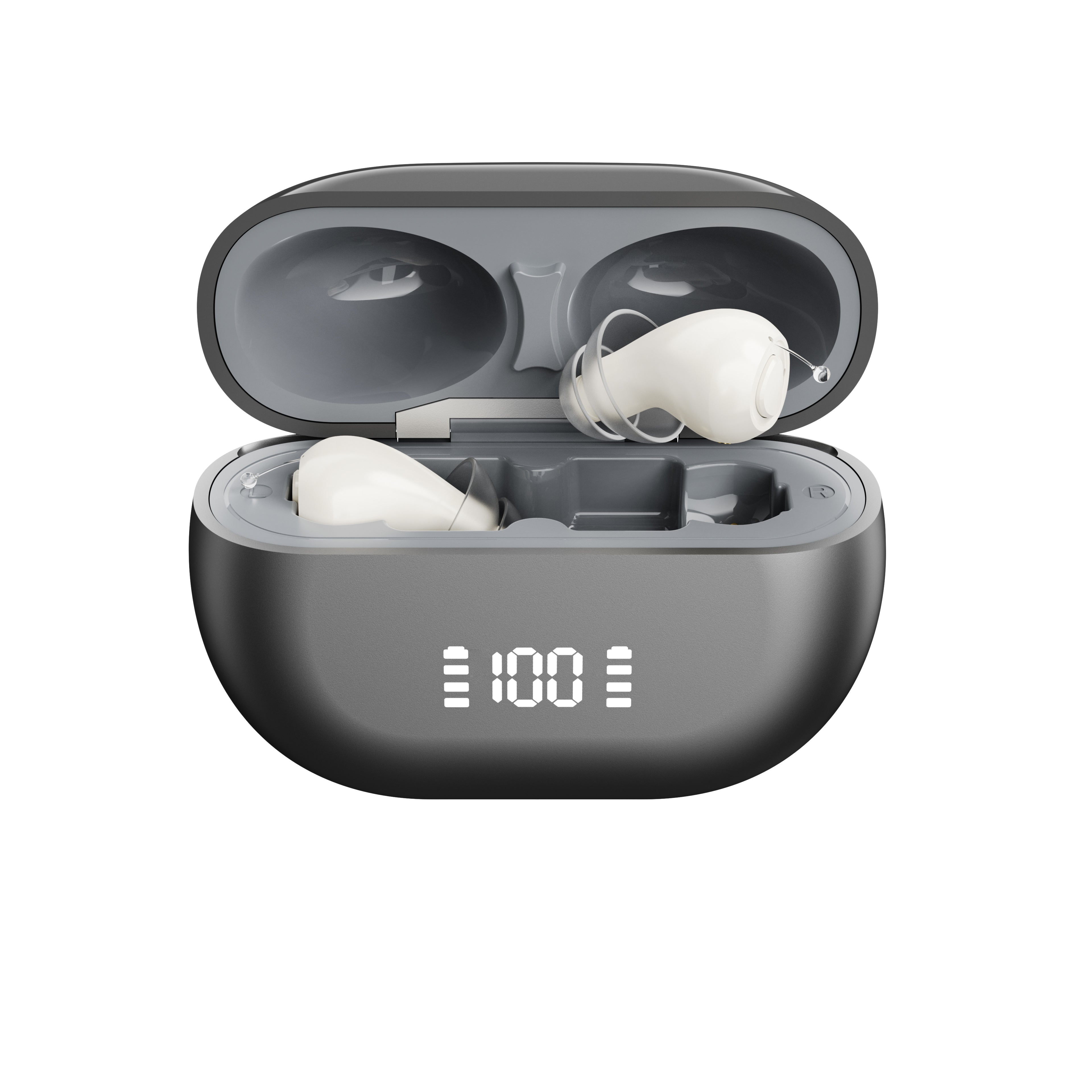 Smart Invisible CIC Hearing Aids with UV Sanitizing Case & Voice Prompts