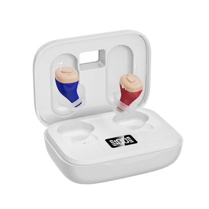 Invisible Rechargeable In-Ear Hearing Aids with Noise Reduction & Magnetic Charging