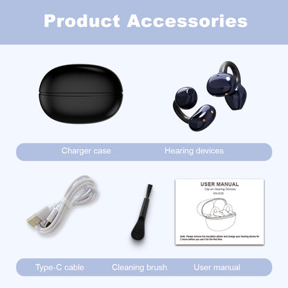 ClipOn Open-Ear Hearing Aids – No Ear Tip Needed