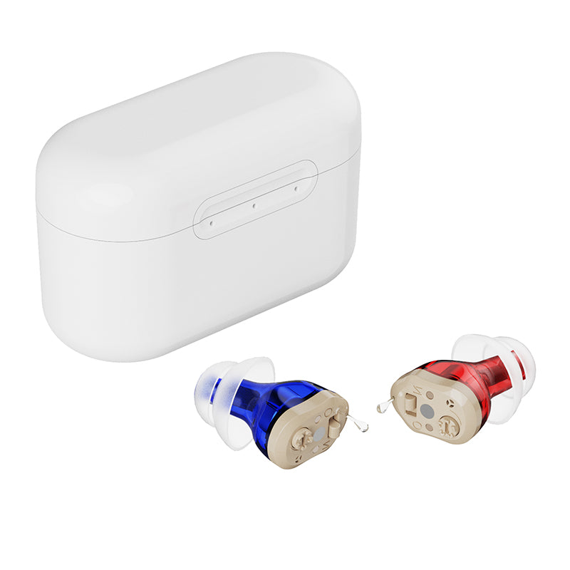 CIC Pro Rechargeable Hearing Aids with 100-Hour Charging Case