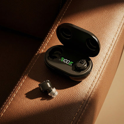 MiniCIC Invisible Hearing Aids with LED Charging Case