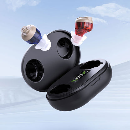 MiniCIC Invisible Hearing Aids with LED Charging Case