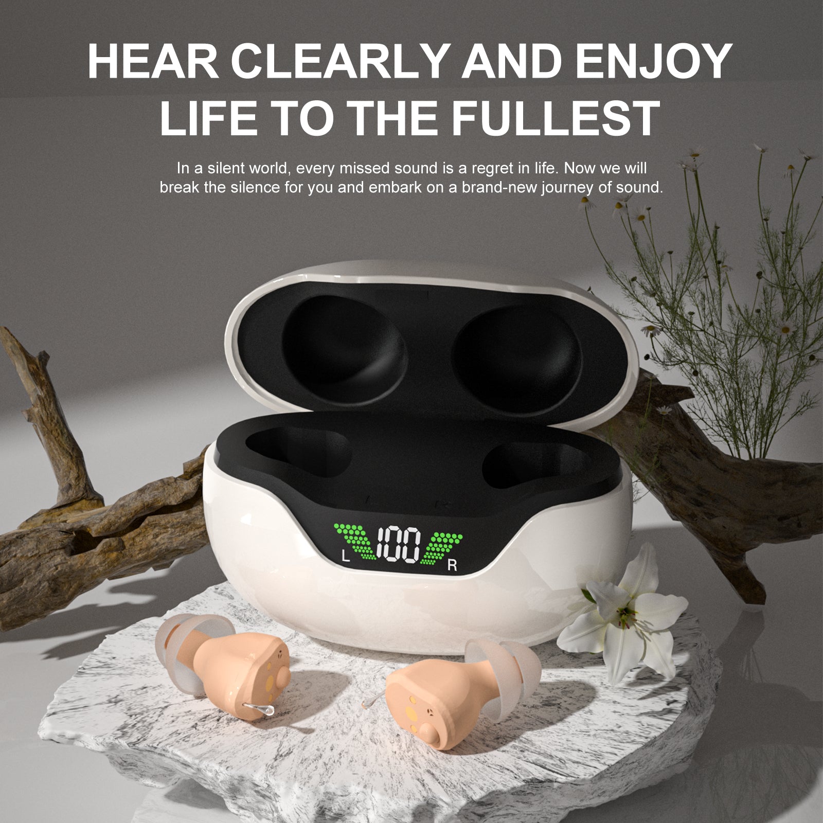 MiniCIC Pro Rechargeable Hearing Aids with LED Charging Case