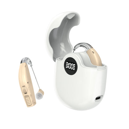 PowerBTE Rechargeable Hearing Aids with LED Charging Case