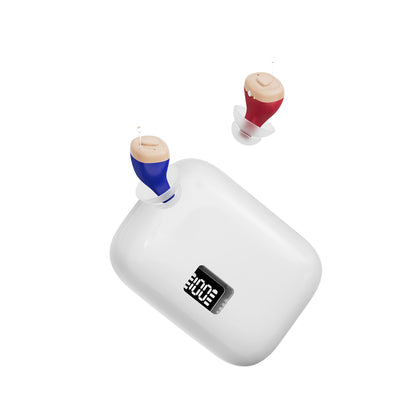 Invisible Rechargeable In-Ear Hearing Aids with Noise Reduction & Magnetic Charging
