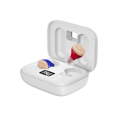 Invisible Rechargeable In-Ear Hearing Aids with Noise Reduction & Magnetic Charging