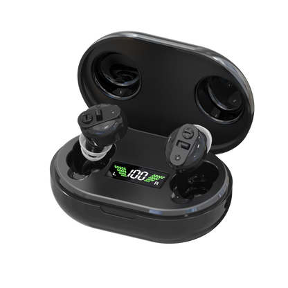 MiniCIC Invisible Hearing Aids with LED Charging Case