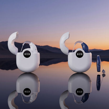 PowerBTE Rechargeable Hearing Aids with LED Charging Case