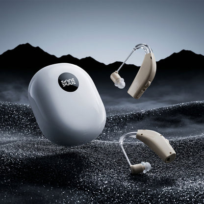 PowerBTE Rechargeable Hearing Aids with LED Charging Case