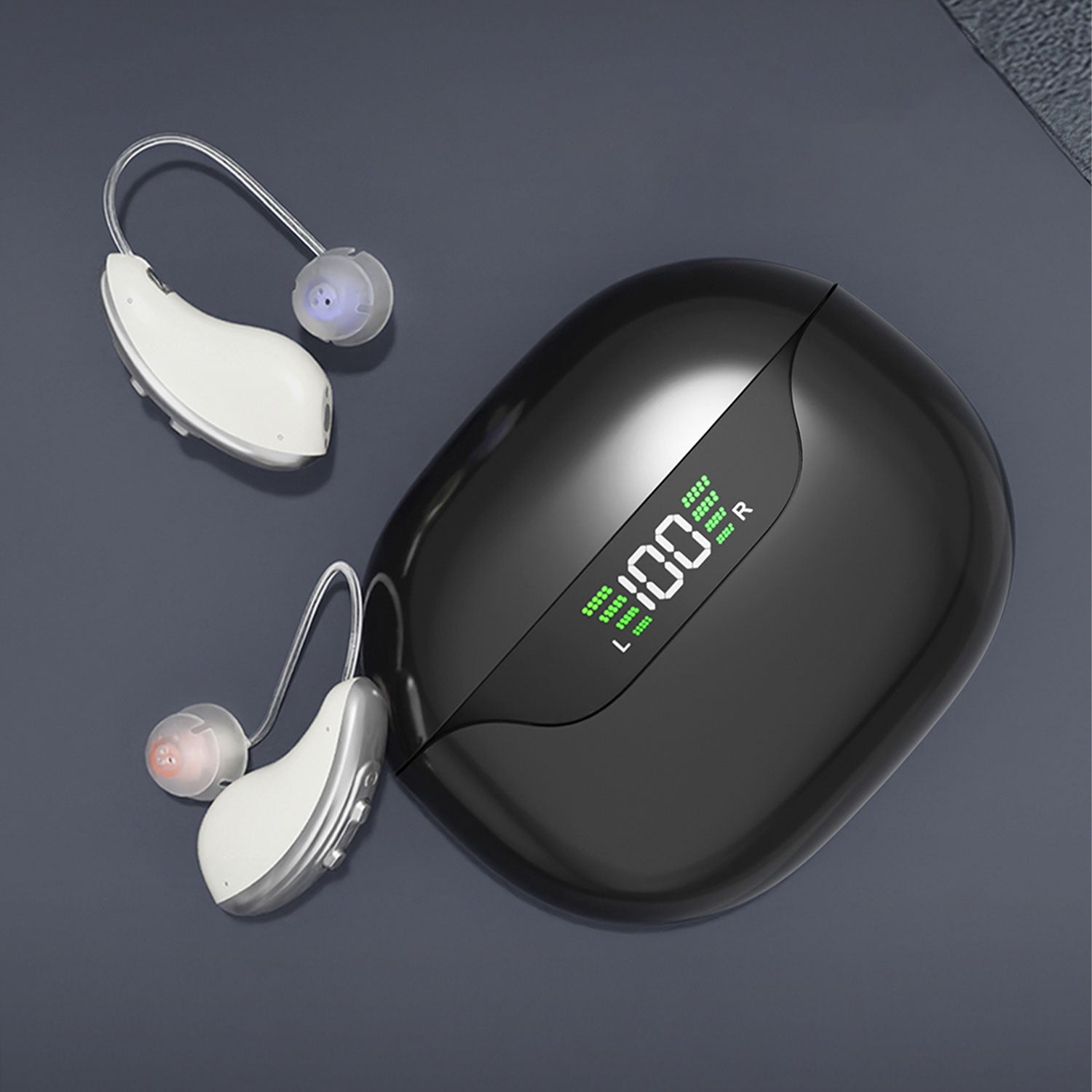 UVShield BTE Hearing Aids with UV Charging Case