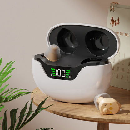 MiniCIC Pro Rechargeable Hearing Aids with LED Charging Case