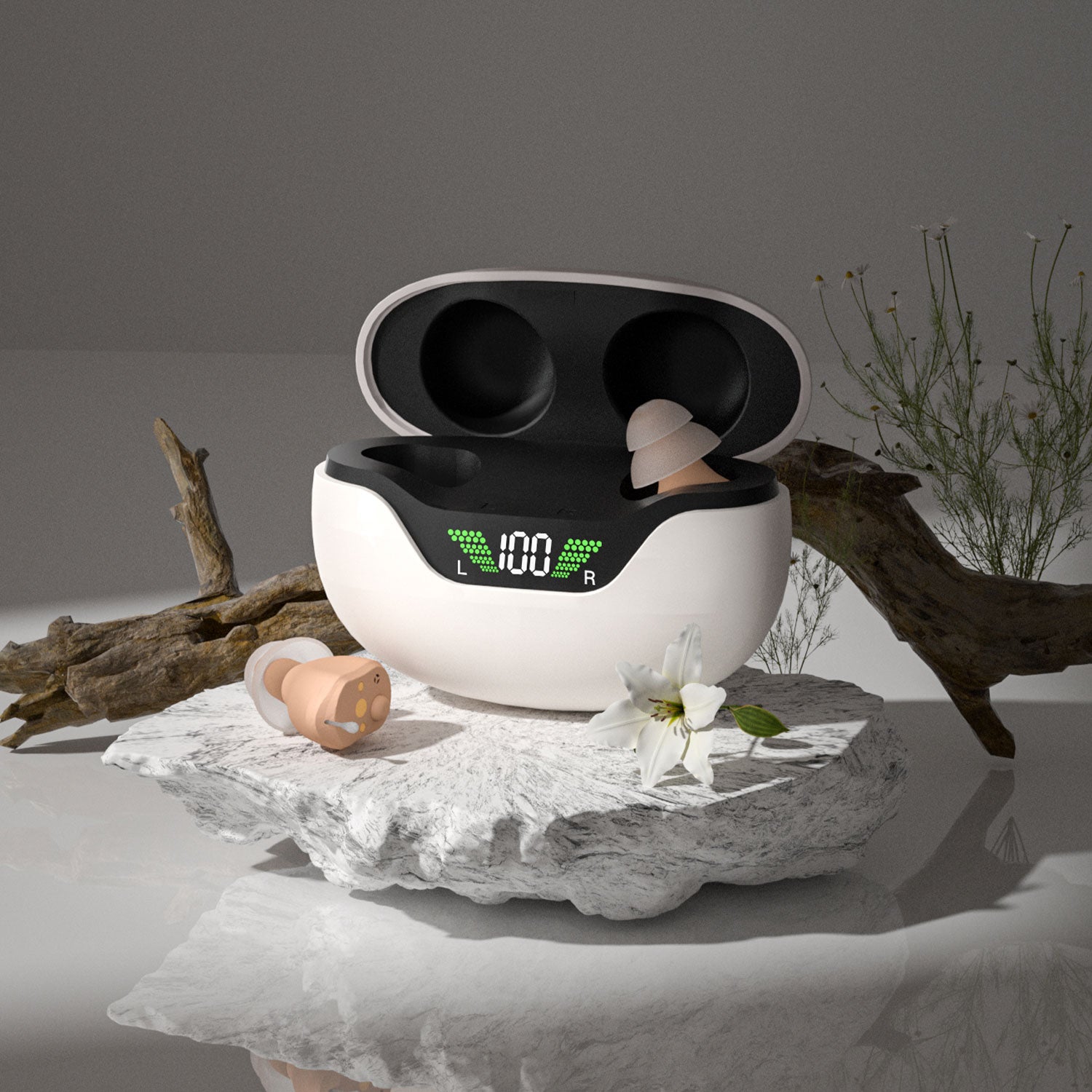 MiniCIC Pro Rechargeable Hearing Aids with LED Charging Case