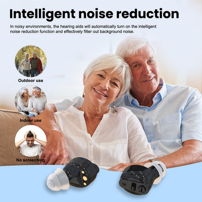 MiniCIC Invisible Hearing Aids with LED Charging Case