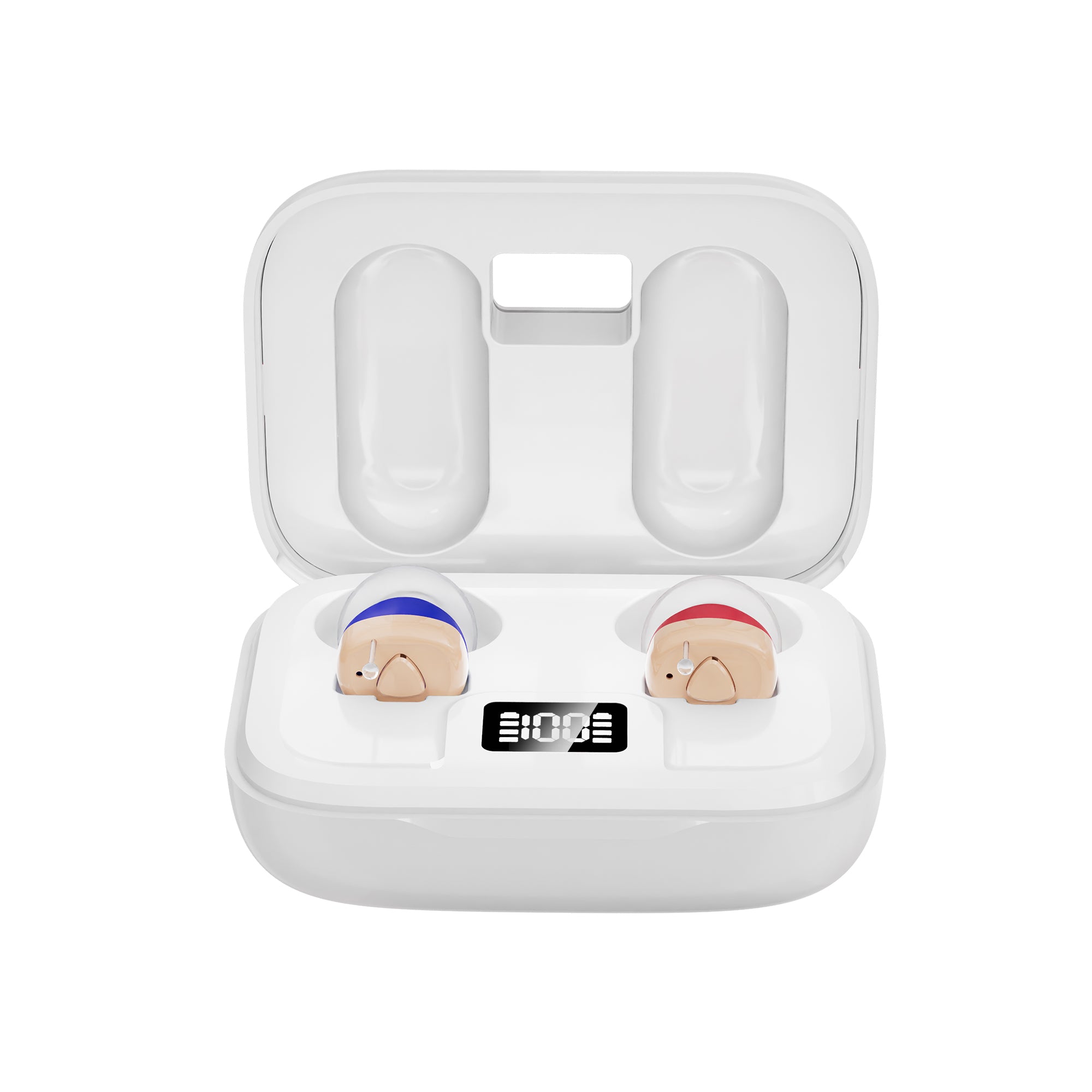 Invisible Rechargeable In-Ear Hearing Aids with Noise Reduction & Magnetic Charging