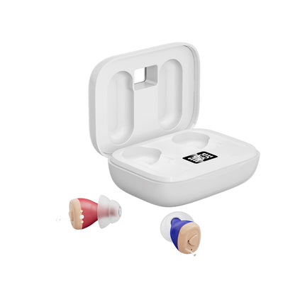 Invisible Rechargeable In-Ear Hearing Aids with Noise Reduction & Magnetic Charging