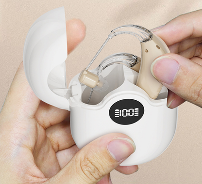PowerBTE Rechargeable Hearing Aids with LED Charging Case