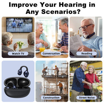 ClipOn Open-Ear Hearing Aids – No Ear Tip Needed