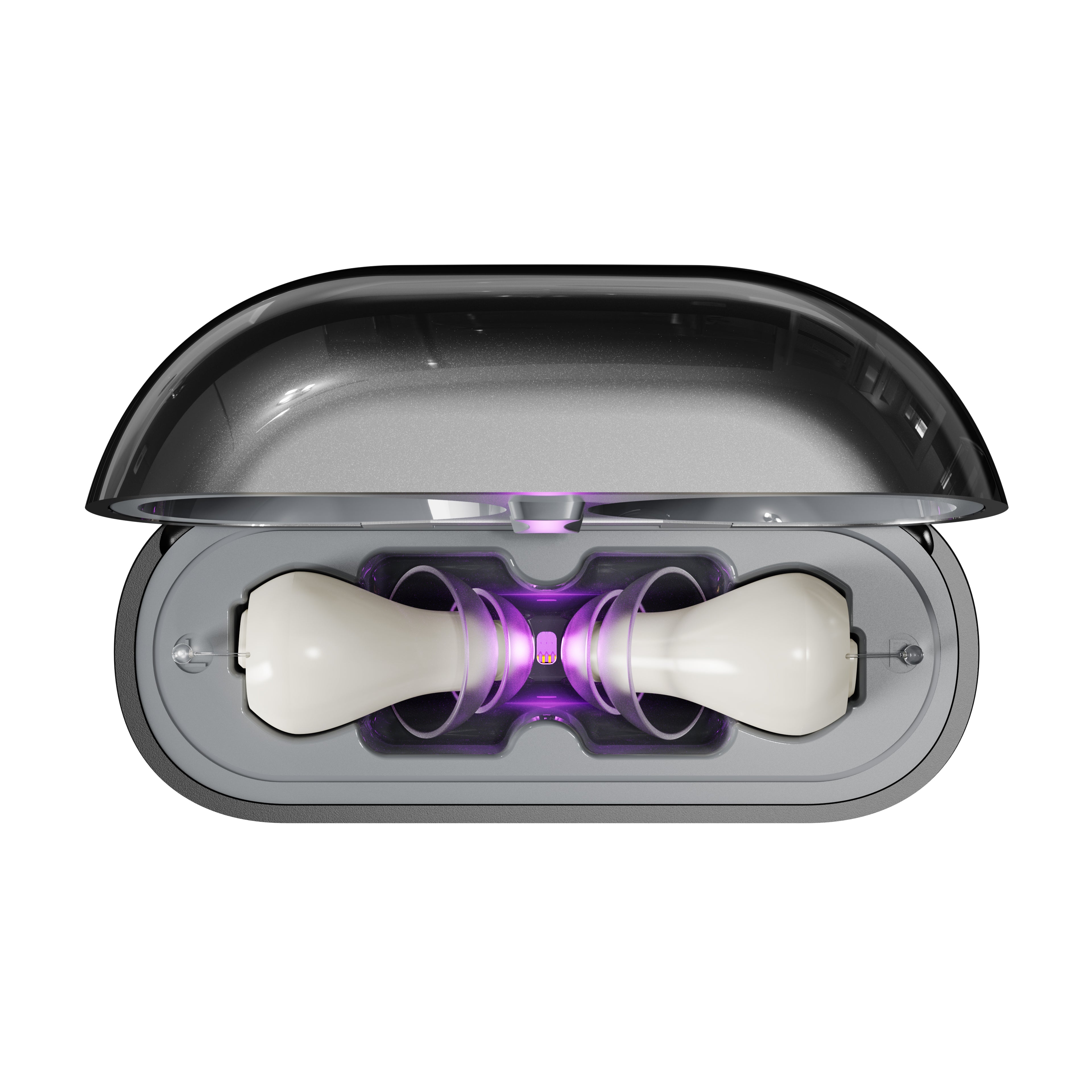 Smart Invisible CIC Hearing Aids with UV Sanitizing Case & Voice Prompts